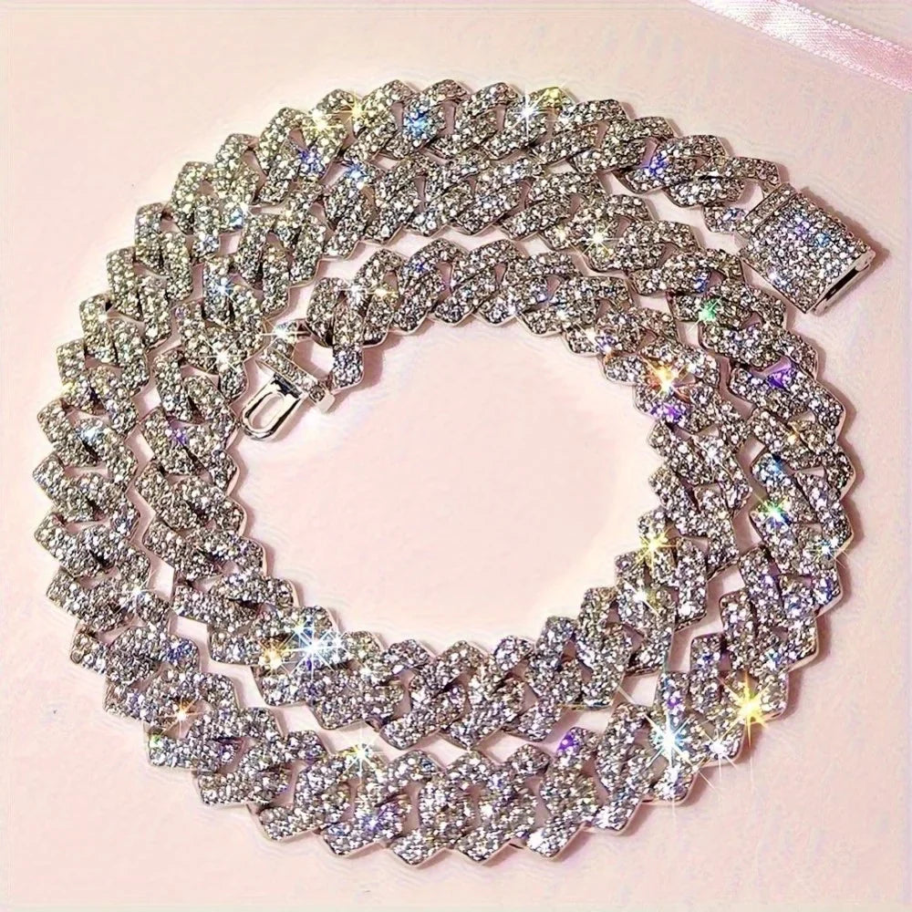 Silvery Cuban Chain Necklace