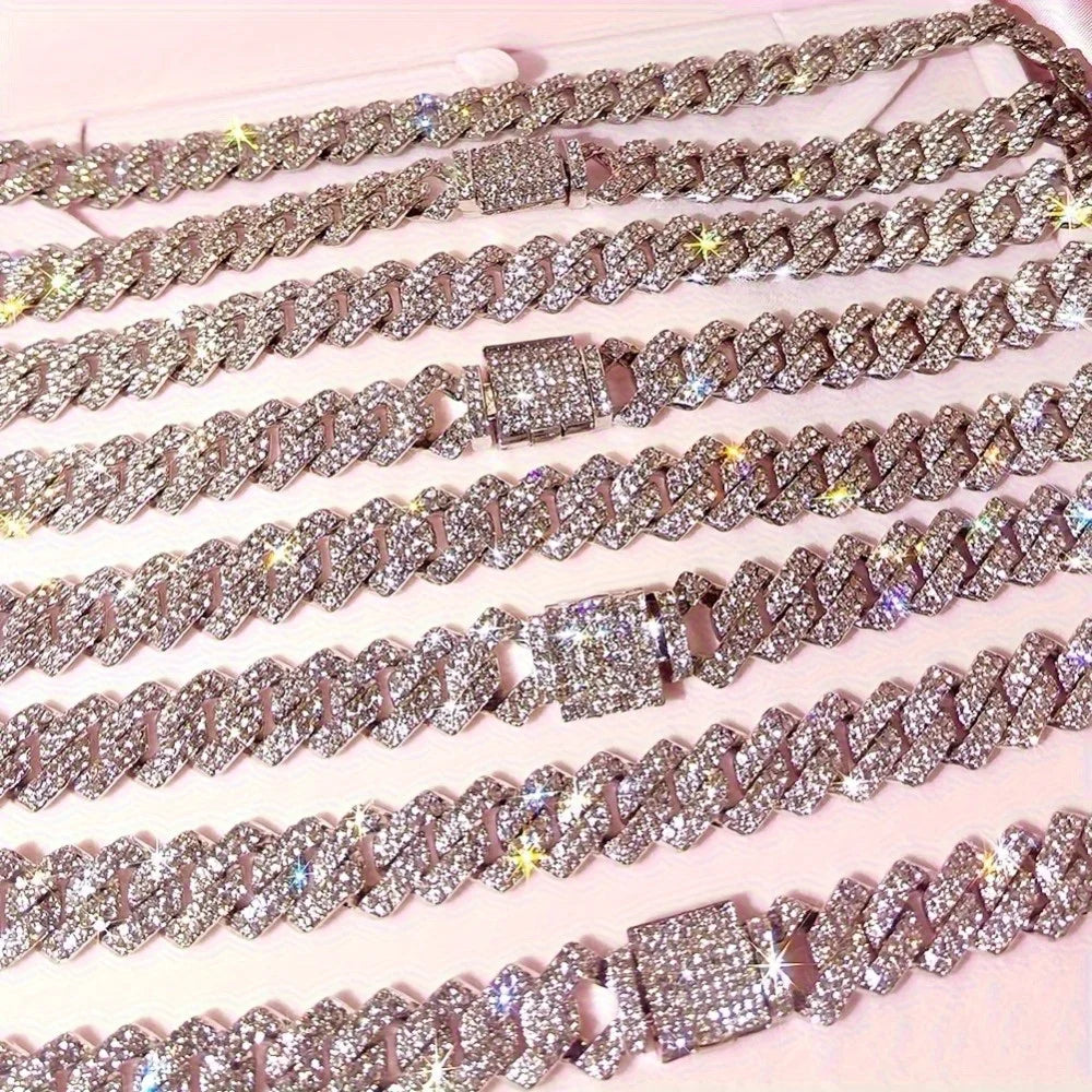 Silvery Cuban Chain Necklace